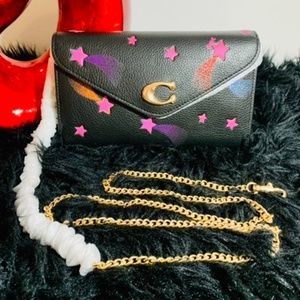 Coach Tammie Clutch Crossbody with Disco Star Gold/Black/Pink